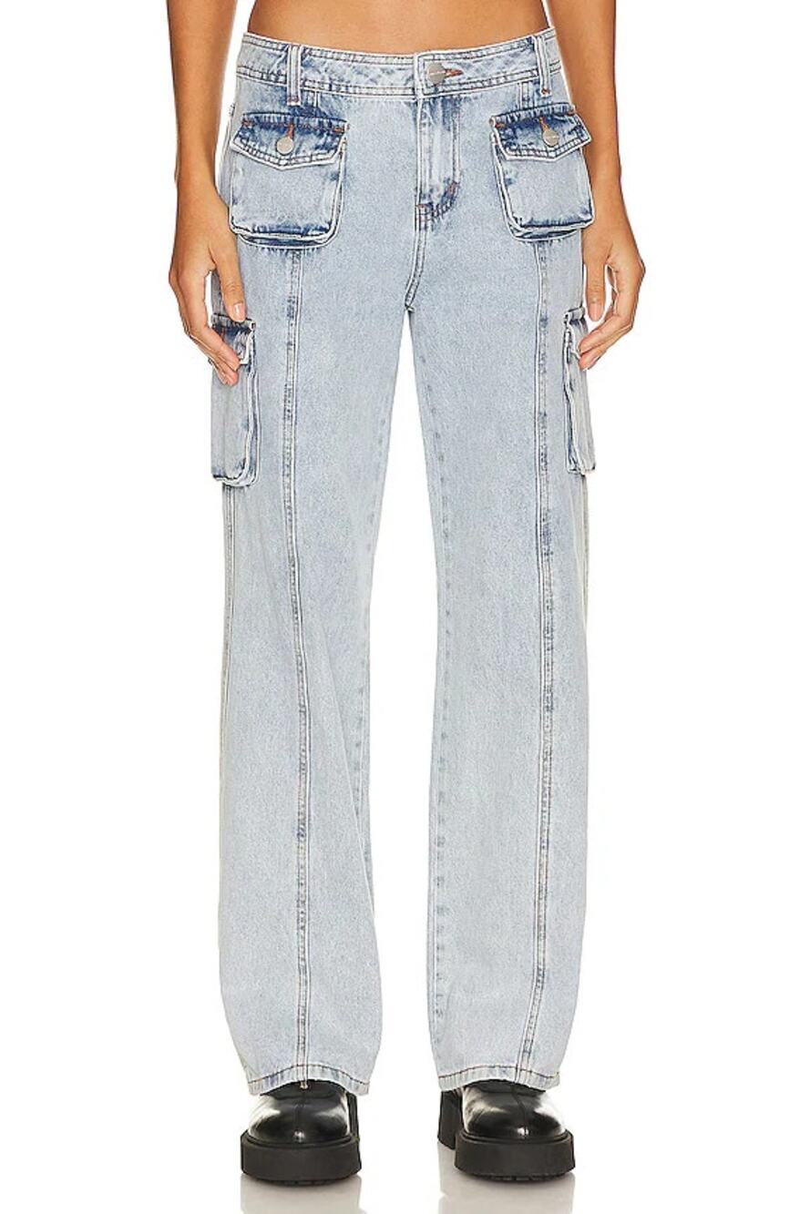 NEW Superdown Brittany Cargo Jean Light Wash Cotton Women's Sz 30